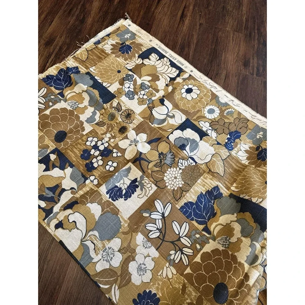 Vintage Boris Kroll Fabrics Kabuki MCM 3 3/4 Yards Continuous Fabric